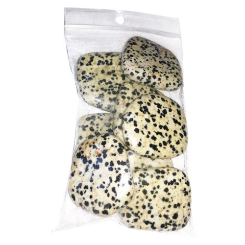 sachet pierres plates jaspe dalmatien