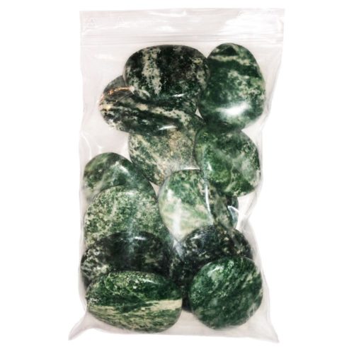 sachet pierres plates serpentine foncée