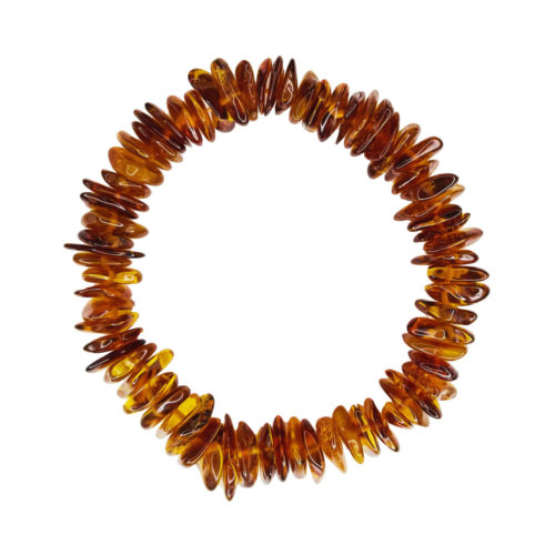bracelet ambre cognac 19cm