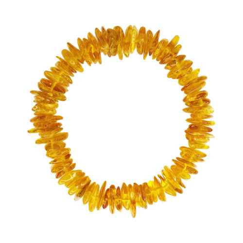 bracelet ambre jaune 19cm