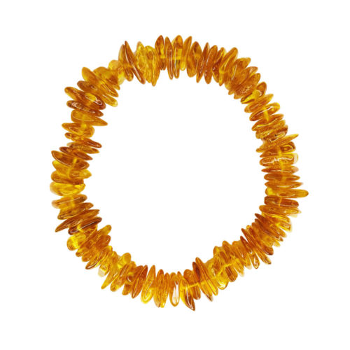 bracelet ambre jaune 19cm