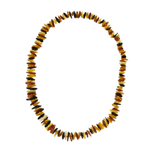 collier ambre multicolore baroque 60cm