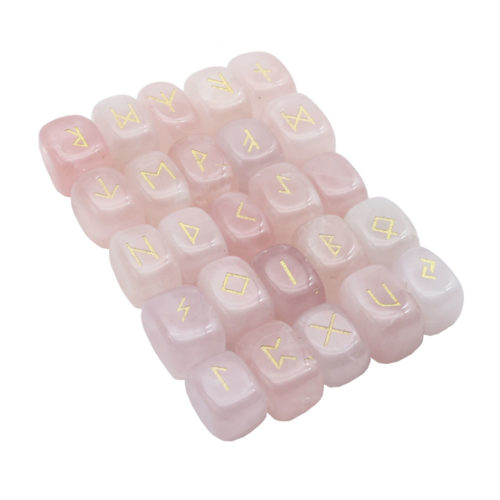 jeu de 25 runes quartz rose