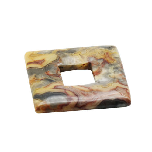 pendentif pi chinois ou donut agate crazy lace carré