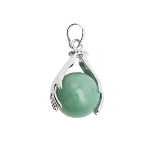 pendentif aventurine verte deux mains