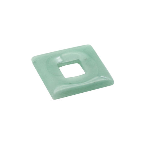 pendentif pi chinois ou donut aventurine verte petit carré