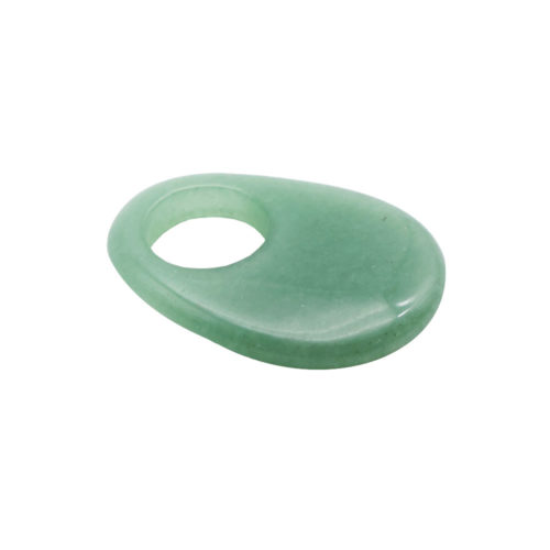 pendentif pi chinois ou donut aventurine verte oval