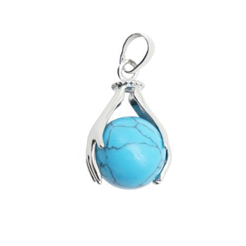 pendentif Howlite bleue Deux mains