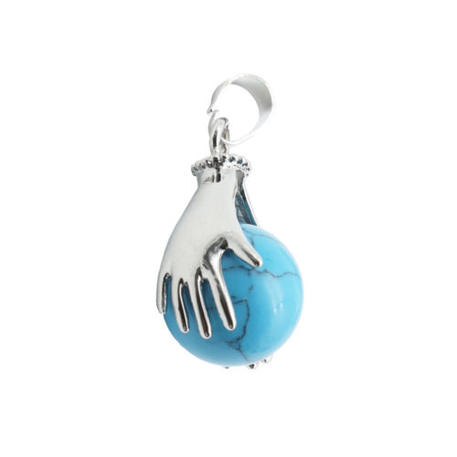 pendentif Howlite bleue Deux mains