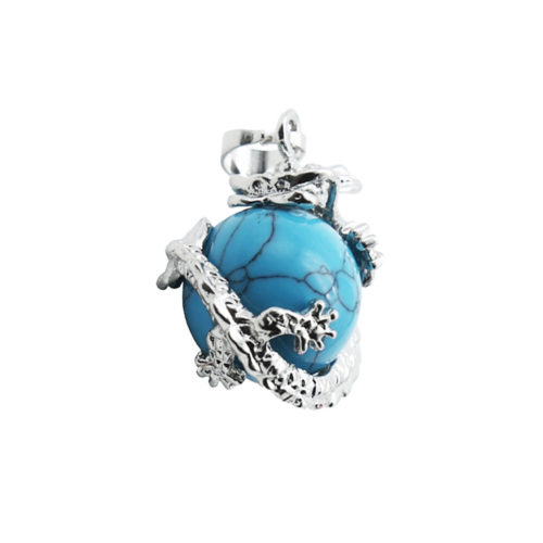 pendentif howlite bleue dragon
