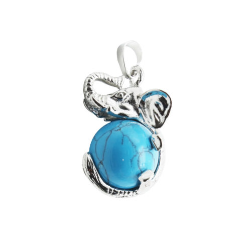 pendentif howlite bleue elephant