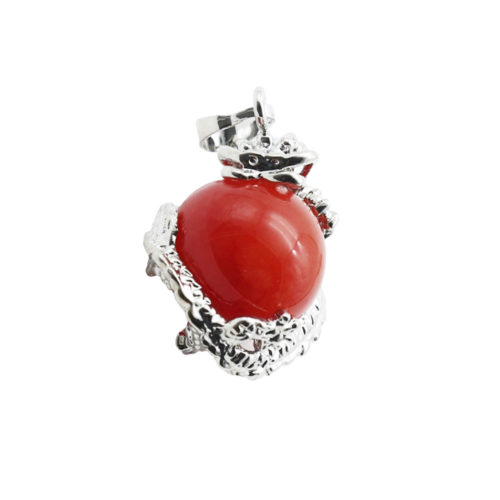 pendentif jade rouge dragon