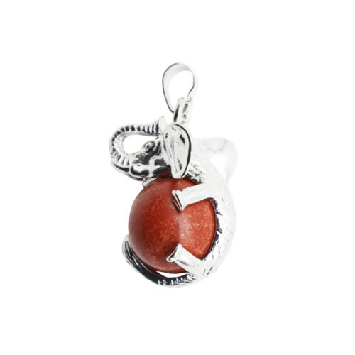 pendentif jaspe rouge elephant