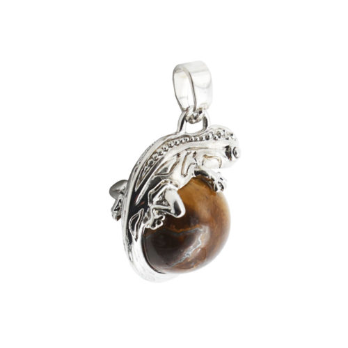 pendentif oeil de tigre lezard