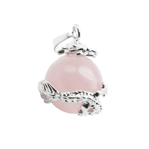 pendentif quartz rose dragon