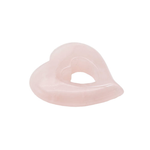pendentif pi chinois ou donut quartz rose coeur