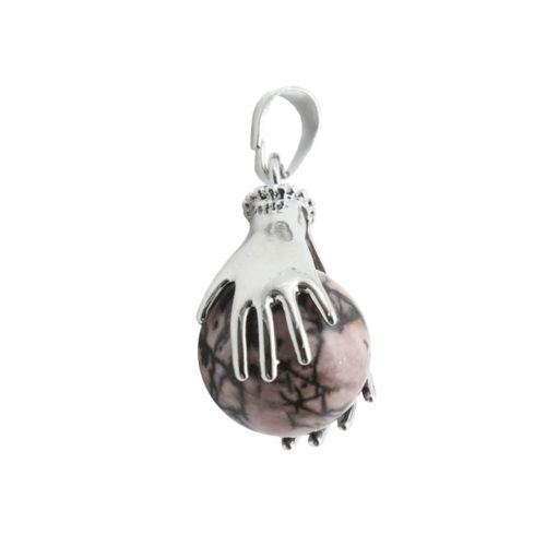 pendentif rhodocrosite deux mains