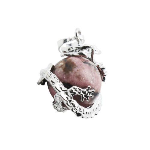 pendentif rhodonite dragon