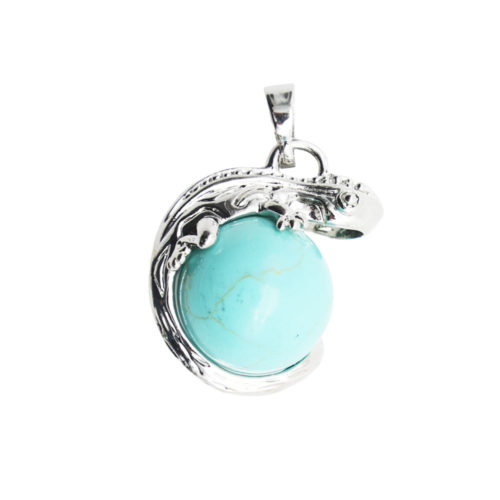 pendentif turquoise stabilisée lézard