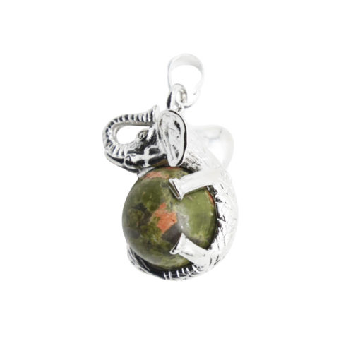 pendentif unakite elephant