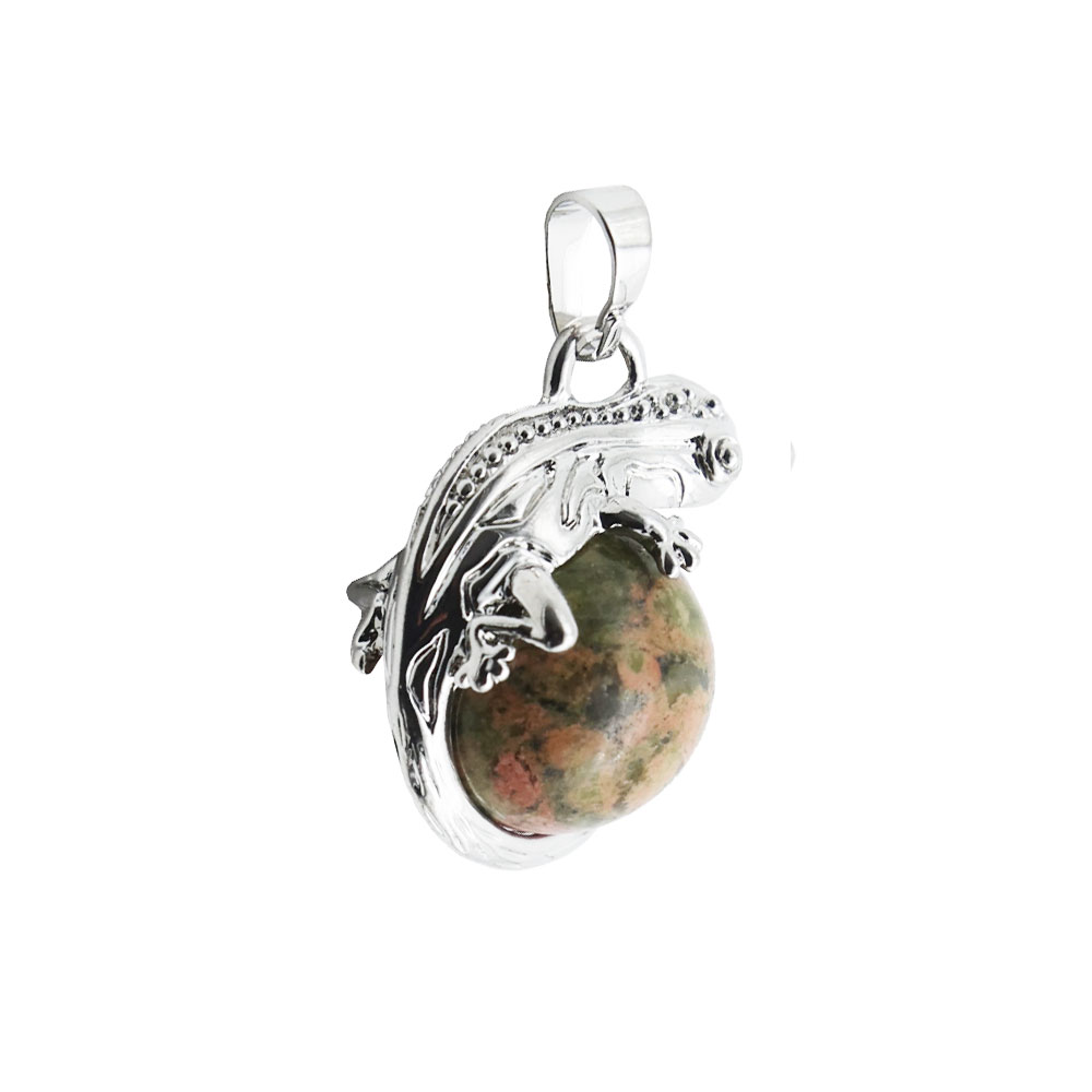 pendentif-unakite-lezard-02 pendentif lezard unakite