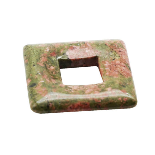 pendentif pi chinois ou donut unakite carré