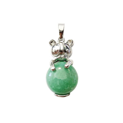 Pendentif Aventurine Verte Lapin