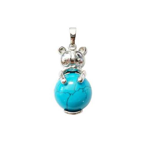 Pendentif Howlite Bleue Lapin