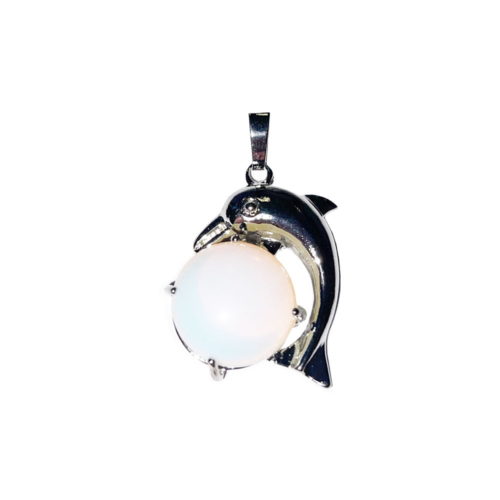 pendentif opale synthetique dauphin