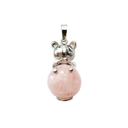 pendentif quartz rose lapin