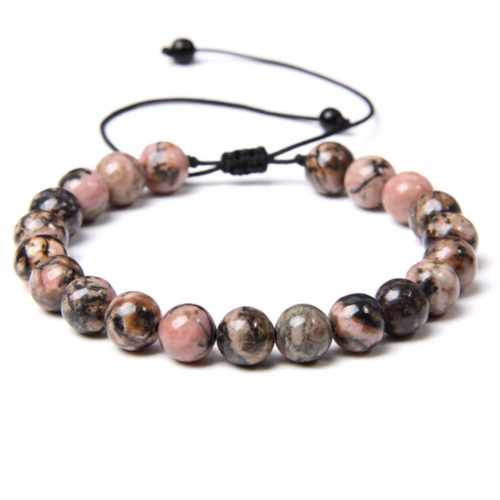 bracelet rhodonite pierres boules