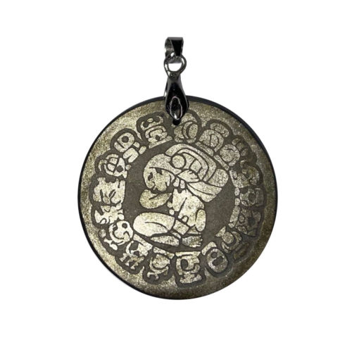 pendentif-obsidienne dorée calendrier