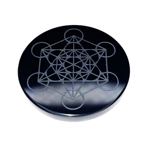 plaque obsidienne noire métatron