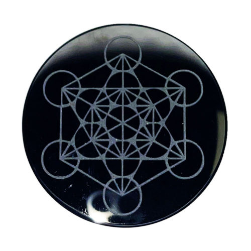 plaque obsidienne noire métatron