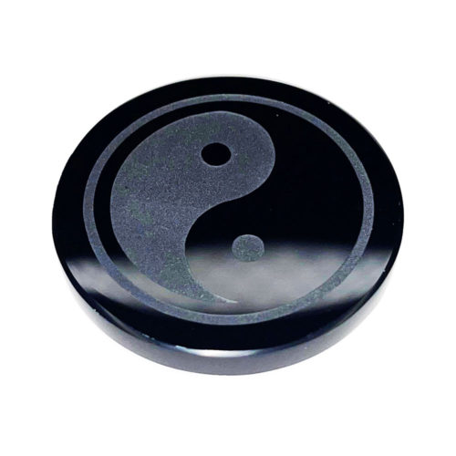 plaque obsidienne noire yin-yang
