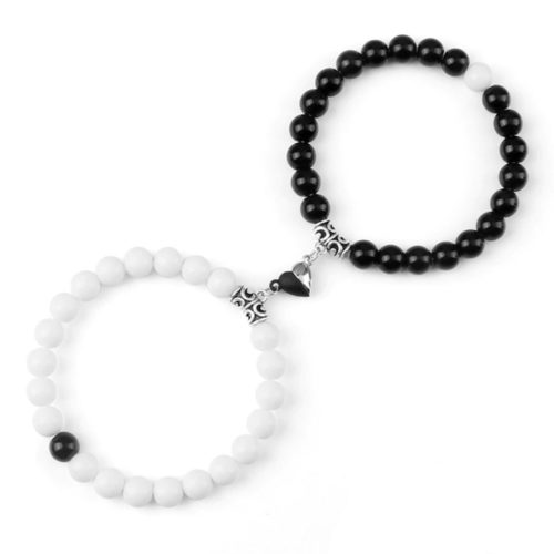bracelets onyx blanc et noir
