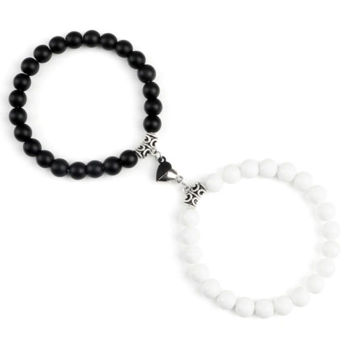 bracelets onyx blanc noir mat