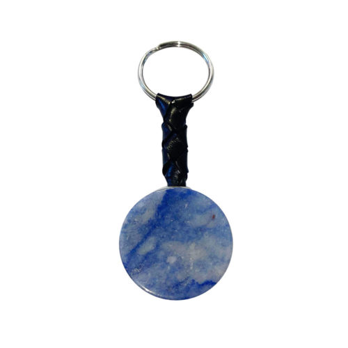 Porte-clés quartz bleu