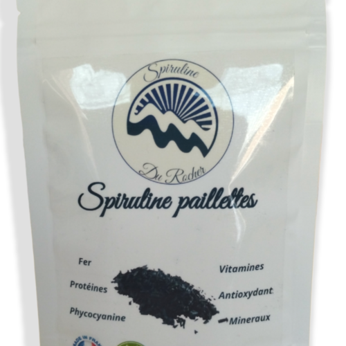 paquet de spiruline en paillettes - La Spiruline du rocher
