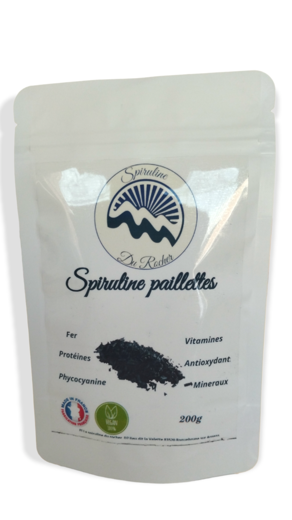 spiruline paillettes 200g paquet de spiruline en paillettes - La Spiruline du rocher