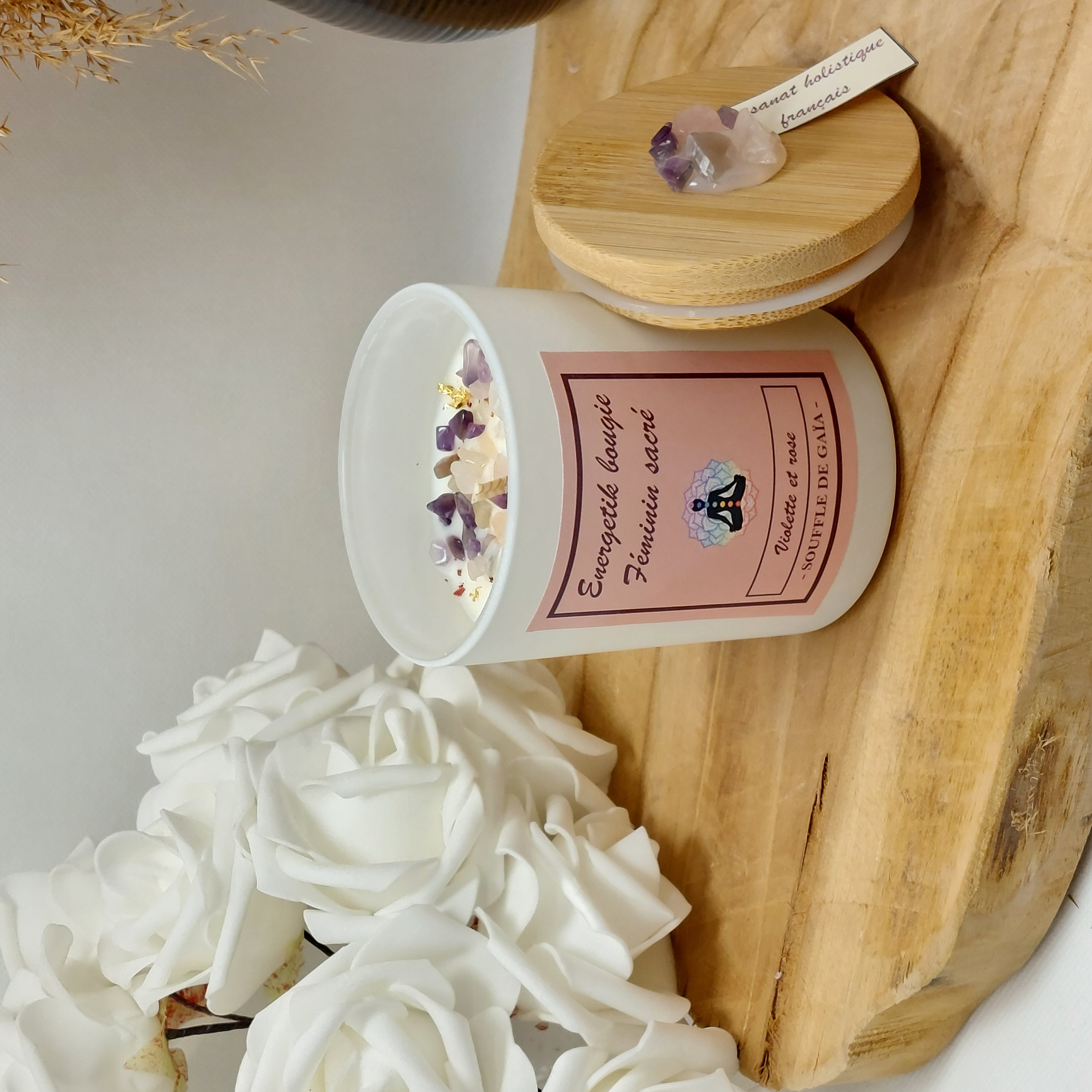 bougie lithothérapie féminin sacré